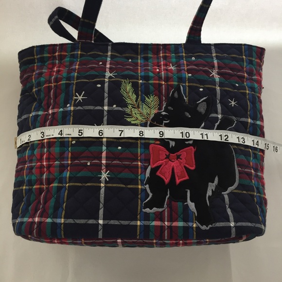 Vera Bradley Small Vera Tote Bag in Tartan Plaid Scottie Dog - Picture 14 of 16